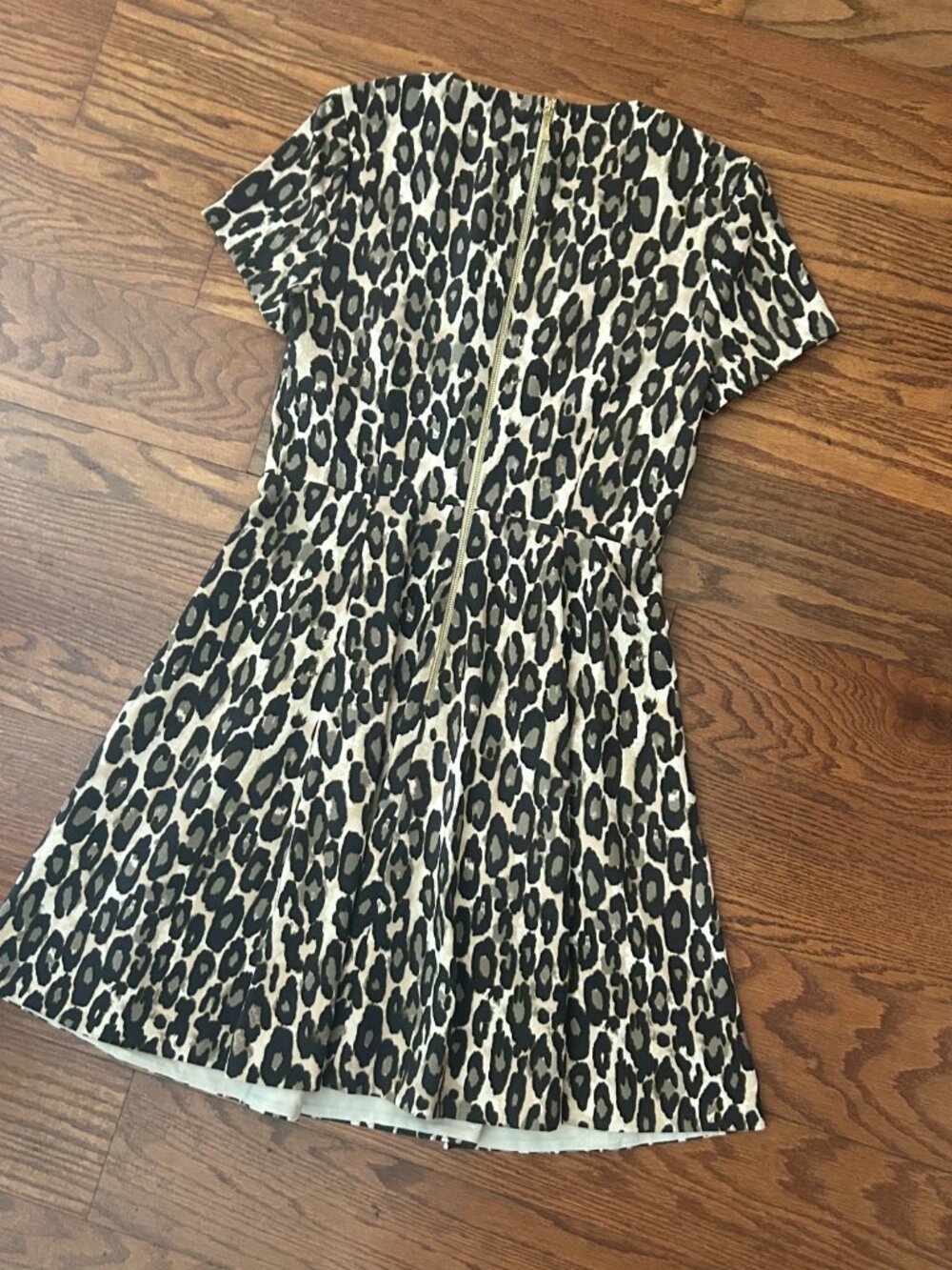NWT Kate Spade New York Autumn Leopard Fit-and-Flare Dress Classic Beige Size 6 - Picture 13 of 15